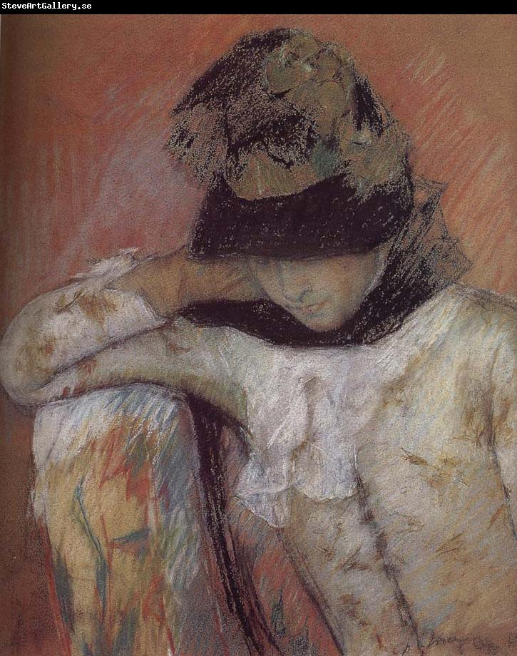 Mary Cassatt The young wearing the hat and looking down